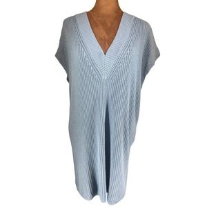 Cobblestone Living Gabby Knit Tunic Sweater‎ Vest One Size Sky/Pale Blue NWT